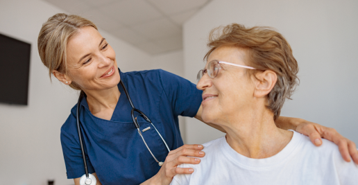 doctor supporting a sick patient before medical